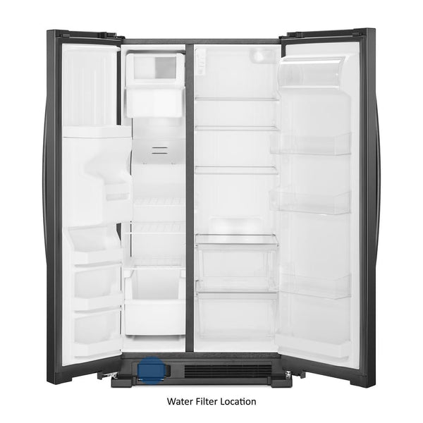 Whirlpool 21.4-cu ft Side-by-Side Refrigerator with Ice Maker ,Water and Ice Dispenser ( Black )