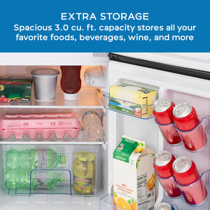 Avanti 3-cu ft Mini Fridge with Freezer ( Black )