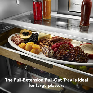KitchenAid Counter-Depth 23.8-cu ft 3 -Door French Door Refrigerator with Ice Maker with Water and Ice Dispenser ( Stainless Steel with PRINTSHIELD Finish )
