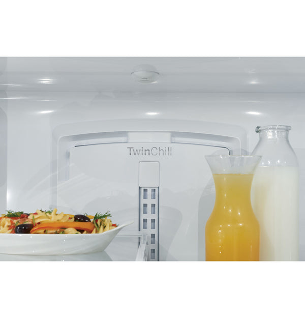 Cafe Counter-Depth 22.2-cu ft 3 -Door Smart Compatible French Door Refrigerator with Ice Maker with Water and Ice Dispenser ( Matte White ) ENERGY STAR Certified