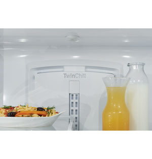 Cafe Counter-Depth 23.1-cu ft 3 -Door Smart Compatible French Door Refrigerator with Ice Maker with Water Dispenser ( Matte White ) ENERGY STAR Certified