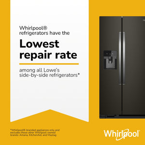 Whirlpool In-Door Can Caddy 21.4-cu ft Side-by-Side Refrigerator with Ice Maker ,Water and Ice Dispenser ( Fingerprint Resistant Black Stainless )
