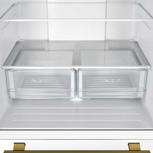 FORNO Counter-Depth Espresso Gallipoli 17.5-cu ft 3 -Door French Door Refrigerator with Ice Maker with Ice Dispenser ( White ) ENERGY STAR Certified