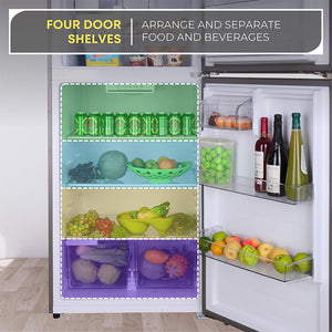 ConServ Reversible Door with Built-in Ice Maker 18-cu ft Top-Freezer Refrigerator with Ice Maker ( Stainless ) ENERGY STAR Certified