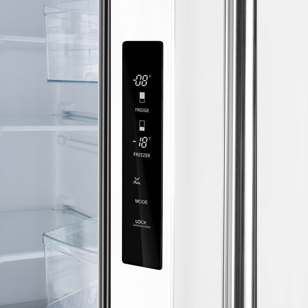 FORNO Counter-Depth Espresso Gallipoli 17.5-cu ft 3 -Door French Door Refrigerator with Ice Maker with Ice Dispenser ( White ) ENERGY STAR Certified