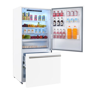 FORNO Espresso 17.2-cu ft Counter-Depth Bottom-Freezer Refrigerator White ) ENERGY STAR Certified