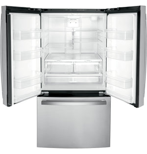 GE Counter-Depth 21.9-cu ft 3 -Door French Door Refrigerator with Ice Maker with Water Dispenser ( Stainless Steel ) ENERGY STAR Certified