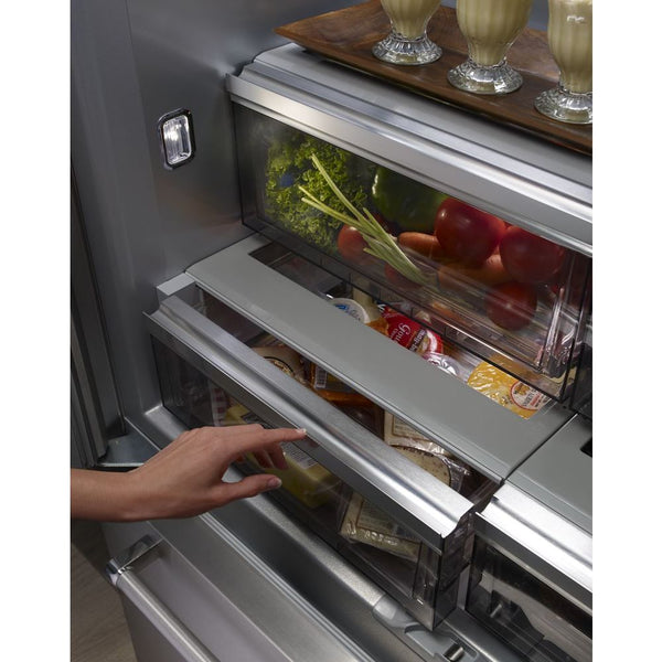 KitchenAid Standard-Depth 24.2-cu ft 3 -Door Built-In French Door Refrigerator with Ice Maker ( Black Stainless with PRINTSHIELD ) ENERGY STAR Certified