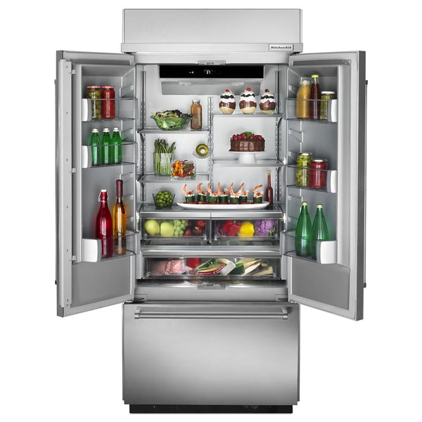KitchenAid Standard-Depth 20.8-cu ft 3 -Door Built-In French Door Refrigerator with Ice Maker ( Panel Ready )