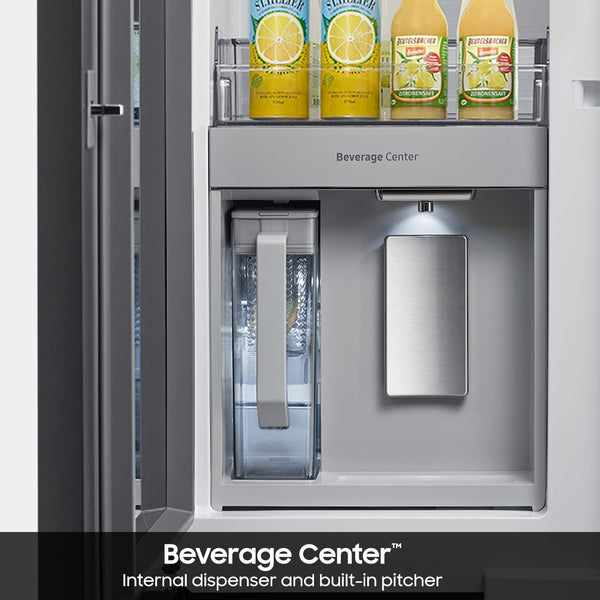 Samsung Bespoke Standard-Depth Beverage Center 28.6-cu ft 4 -Door Smart Compatible French Door Refrigerator with Dual Ice Maker with Water Dispenser and Door within Door ( Panels Sold Separately ) ENERGY STAR Certified