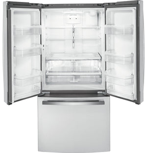 GE Counter-Depth 18.6-cu ft 3 -Door French Door Refrigerator with Ice Maker with Water Dispenser ( Stainless Steel ) ENERGY STAR Certified
