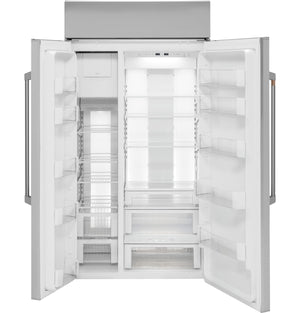 Cafe 29.5-cu ft Counter-Depth Side-by-Side Refrigerator Built-In Smart Compatible with Ice Maker ( Stainless Steel )