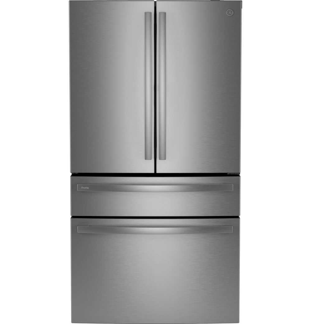 GE Profile Standard-Depth 28.7-cu ft 4 -Door Smart Compatible French Door Refrigerator with Ice Maker with Water Dispenser ( Stainless Steel ) ENERGY STAR Certified