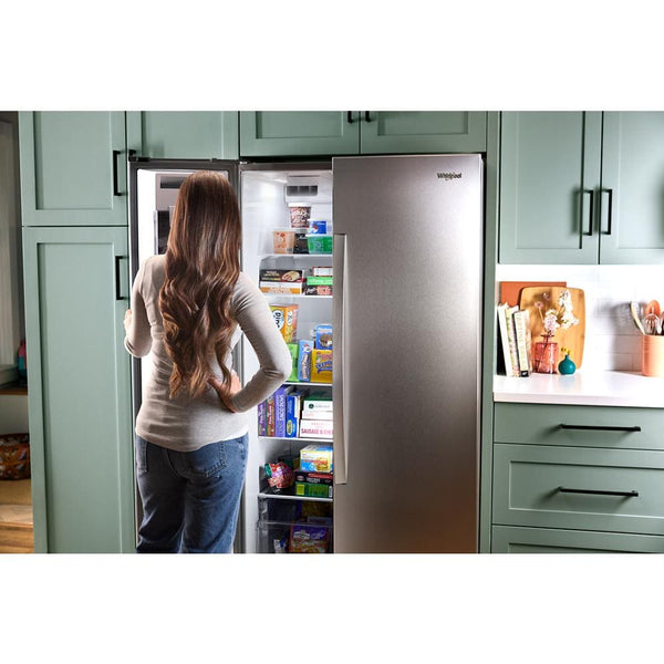 Whirlpool 20.85-cu ft Counter-Depth Side-by-Side Refrigerator with Ice Maker ,Water and Ice Dispenser ( White )