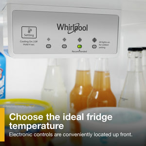 Whirlpool Flexible Storage Bin 17.6-cu ft Top-Freezer Refrigerator ( Monochromatic Stainless Steel )
