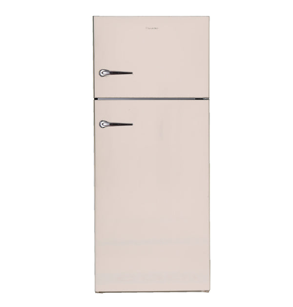 ConServ 18-cu ft Counter-Depth Top-Freezer Refrigerator with Ice Maker ( Cream )