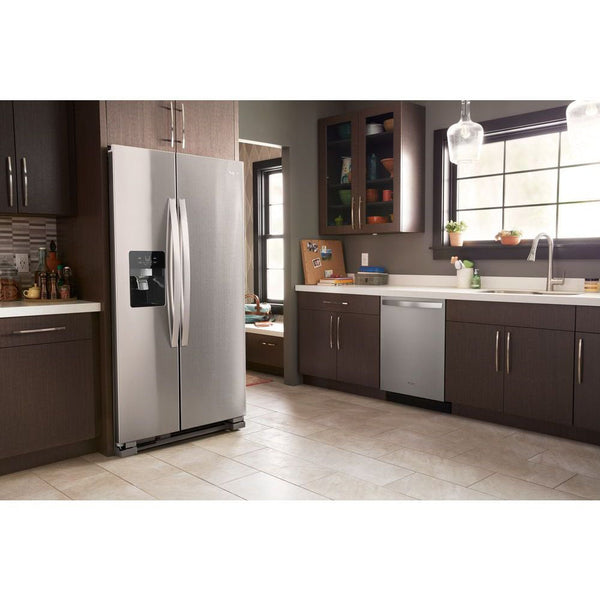 Whirlpool 21.4-cu ft Side-by-Side Refrigerator with Ice Maker ,Water and Ice Dispenser ( Stainless Steel ) ENERGY STAR Certified