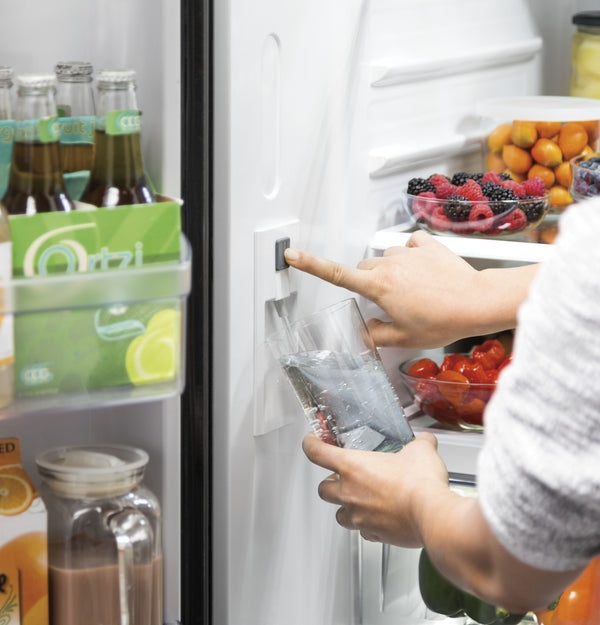GE Counter-Depth 18.6-cu ft 3 -Door French Door Refrigerator with Ice Maker with Water Dispenser ( Slate ) ENERGY STAR Certified