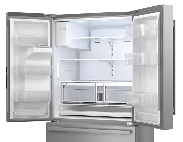 Sharp Standard-Depth 28.9-cu ft 3 -Door French Door Refrigerator with Ice Maker with Water and Ice Dispenser ( Stainless Steel ) ENERGY STAR Certified