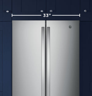 GE Standard-Depth 24.8-cu ft 3 -Door French Door Refrigerator with Ice Maker with Water Dispenser ( Stainless Steel ) ENERGY STAR Certified