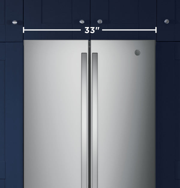 GE Standard-Depth 24.8-cu ft 3 -Door French Door Refrigerator with Ice Maker with Water Dispenser ( Stainless Steel ) ENERGY STAR Certified