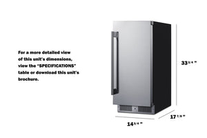 Summit Appliance 1.72-cu ft Built-In Mini Fridge ( Stainless steel door and black cabinet )