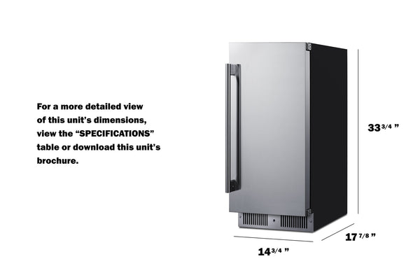 Summit Appliance 1.72-cu ft Built-In Mini Fridge ( Stainless steel door and black cabinet )