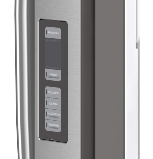 GE Counter-Depth 18.6-cu ft 3 -Door French Door Refrigerator with Ice Maker with Water Dispenser ( Slate ) ENERGY STAR Certified