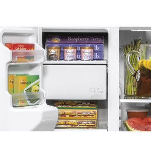 GE 25.1-cu ft Side-by-Side Refrigerator with Ice Maker ,Water and Ice Dispenser ( Stainless Steel )