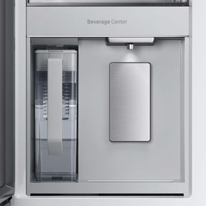 Samsung Bespoke Standard-Depth Beverage Center 28.8-cu ft 4 -Door Smart Compatible French Door Refrigerator with Dual Ice Maker with Water Dispenser and Door within Door ( Morning Blue with White Glass Panels ) ENERGY STAR Certified