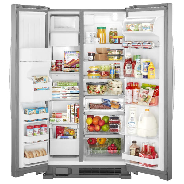 Whirlpool 24.5-cu ft Side-by-Side Refrigerator with Ice Maker ,Water and Ice Dispenser ( Fingerprint Resistant Stainless Steel )