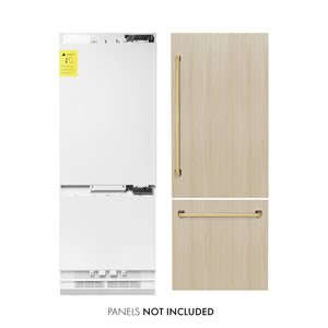 ZLINE KITCHEN & BATH 16.1-cu ft Counter-Depth Built-In Bottom-Freezer Refrigerator with Ice Maker ( Panel-Ready ) ENERGY STAR Certified