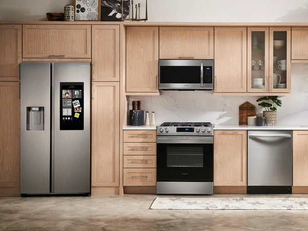Samsung Family Hub 21.5-cu ft Counter-Depth Side-by-Side Refrigerator Smart Compatible with Ice Maker ,Water and Ice Dispenser ( Fingerprint Resistant Stainless Steel ) ENERGY STAR Certified