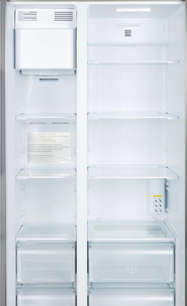 Kenmore 20-cu ft Counter-Depth Side-by-Side Refrigerator with Ice Maker ,Water and Ice Dispenser ( Stainless Steel ) ENERGY STAR Certified