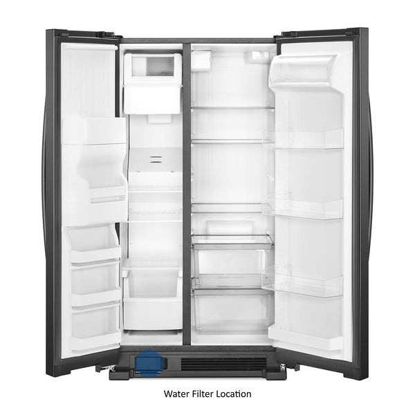 Whirlpool 24.6-cu ft Side-by-Side Refrigerator with Ice Maker ,Water and Ice Dispenser ( Black ) ENERGY STAR Certified