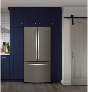 GE Counter-Depth 18.6-cu ft 3 -Door French Door Refrigerator with Ice Maker with Water Dispenser ( Slate ) ENERGY STAR Certified
