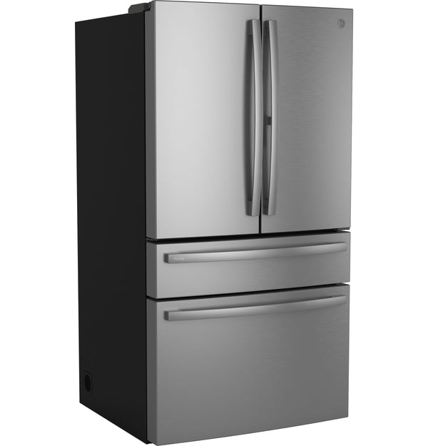 GE Profile Counter-Depth 23.2-cu ft 4 -Door Smart Compatible French Door Refrigerator with Ice Maker with Water Dispenser ( Stainless Steel ) ENERGY STAR Certified