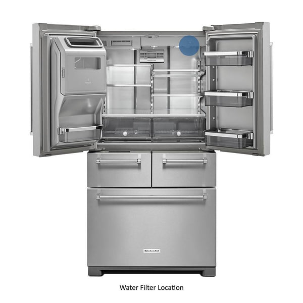 KitchenAid Standard-Depth 25.8-cu ft 5 -Door French Door Refrigerator with Ice Maker with Water and Ice Dispenser ( Stainless steel )