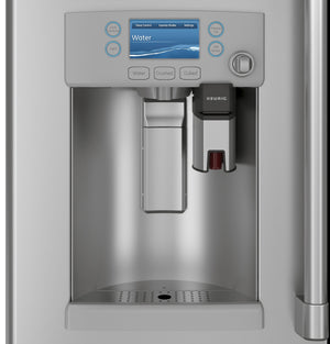 Cafe Counter-Depth Keurig K-Cup Brewing 22.2-cu ft 3 -Door Smart Compatible French Door Refrigerator with Ice Maker with Water and Ice Dispenser ( Stainless Steel ) ENERGY STAR Certified