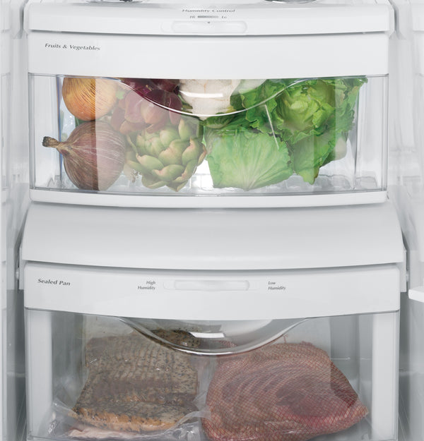 GE 21.9-cu ft Counter-Depth Side-by-Side Refrigerator with Ice Maker ,Water and Ice Dispenser ( Stainless steel )