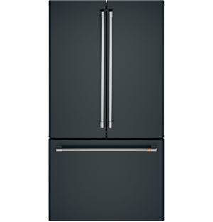 Cafe Counter-Depth 23.1-cu ft 3 -Door Smart Compatible French Door Refrigerator with Ice Maker with Water Dispenser ( Matte Black ) ENERGY STAR Certified