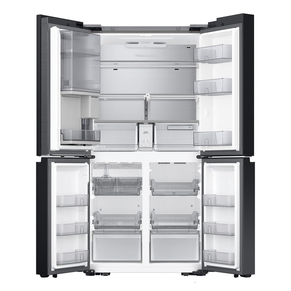 Samsung Bespoke Counter-Depth Beverage Center 22.5-cu ft 4 -Door Smart Compatible French Door Refrigerator with Dual Ice Maker with Water Dispenser and Door within Door ( Stainless steel ) ENERGY STAR Certified