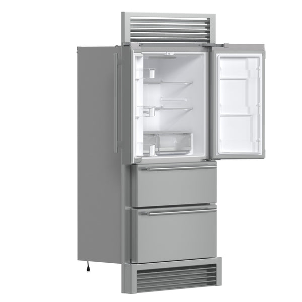 FORNO Standard-Depth Moena 19.26-cu ft 4 -Door Built-In French Door Refrigerator with Ice Maker with Ice Dispenser ( Stainless steel )