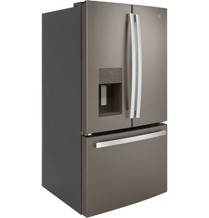 GE Standard-Depth 25.6-cu ft 3 -Door French Door Refrigerator with Ice Maker with Water and Ice Dispenser ( Slate ) ENERGY STAR Certified