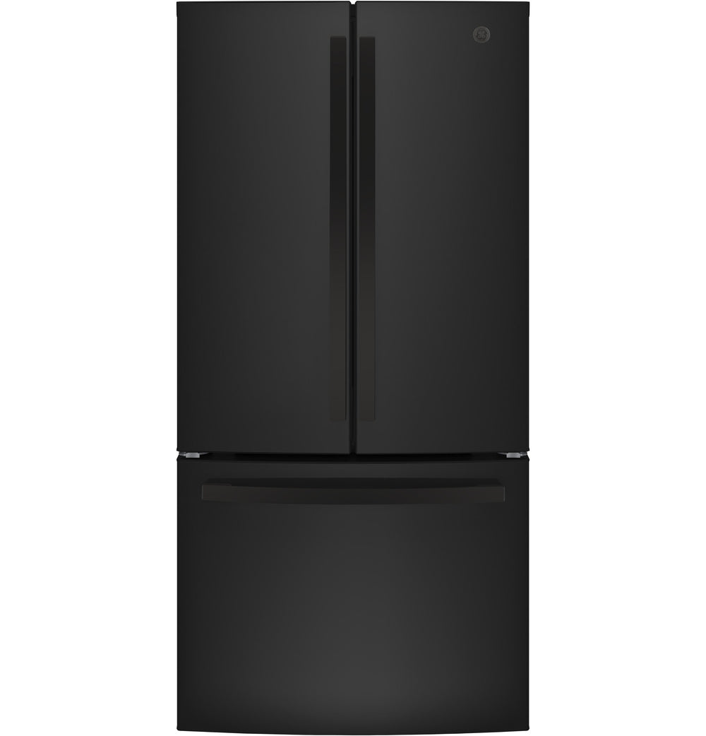 GE Standard-Depth 24.8-cu ft 3 -Door French Door Refrigerator with Ice Maker with Water Dispenser ( Black ) ENERGY STAR Certified