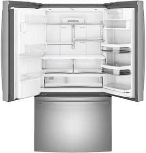 GE Profile Counter-Depth 22.2-cu ft 3 -Door French Door Refrigerator with Ice Maker with Water and Ice Dispenser ( Stainless Steel ) ENERGY STAR Certified