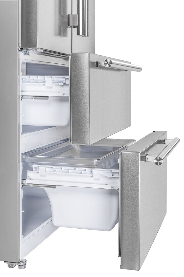 FORNO Counter-Depth Moena 19.2-cu ft 4 -Door French Door Refrigerator with Ice Maker with Ice Dispenser ( Stainless steel )