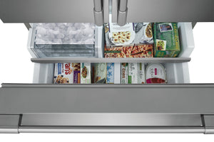 Frigidaire Professional Counter-Depth 23.3-cu ft 3 -Door French Door Refrigerator with Ice Maker with Water Dispenser ( Smudge-Proof Stainless Steel ) ENERGY STAR Certified