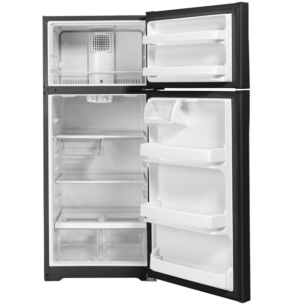 GE 17.5-cu ft Top-Freezer Refrigerator ( Black ) ENERGY STAR Certified