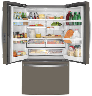 GE Counter-Depth 23.1-cu ft 3 -Door French Door Refrigerator with Ice Maker ( Slate ) ENERGY STAR Certified